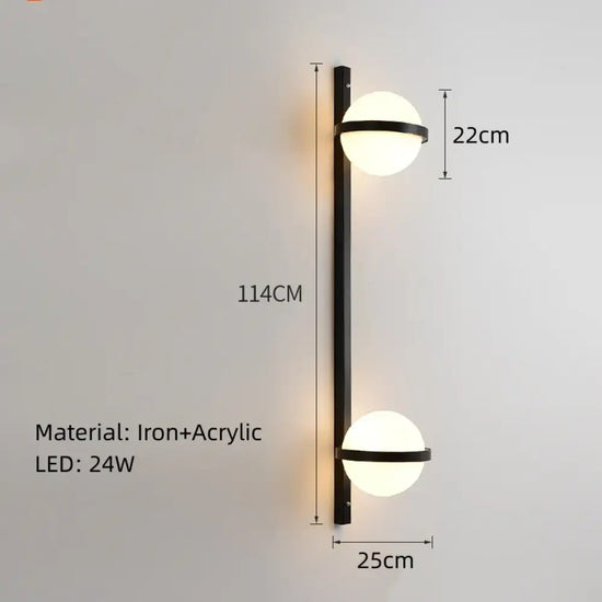 Applique Murale Led Élégante Design Minimaliste Noir E Chambre