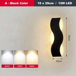 Applique Murale Led Élégante Design Minimaliste Un Noir 10X29Cm / Blanc Chaud (2700-3500K) Chambre