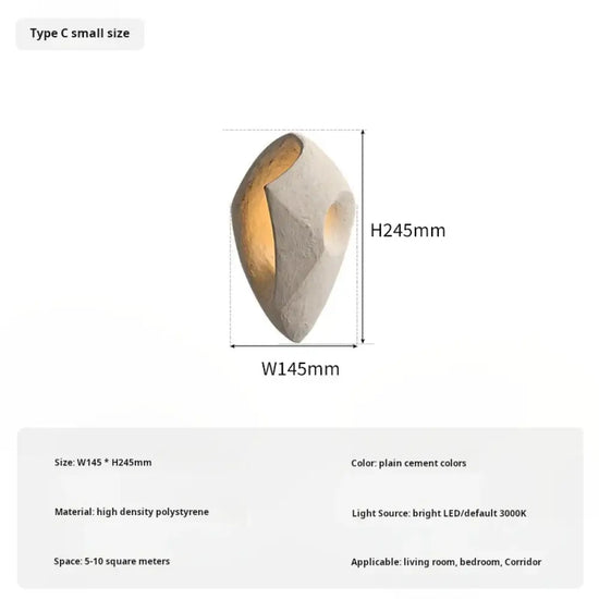 Applique Murale Led Élégante Minimaliste Béton. Cs / Blanc Froid 6000K Chambre