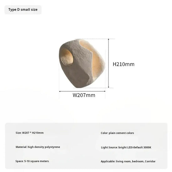 Applique Murale Led Élégante Minimaliste Béton. Ds / Blanc Froid 6000K Chambre