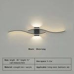Applique Murale Led Élégante Pour Ambiance Moderne Noir 80Cm / Blanc Chaud-Pas De Rc Chambre