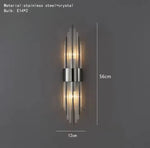 Applique Murale Led Élégante Transparente Luxueuse. A-Noir-56Cm / Blanc Froid (5 500-7 000 K).