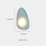 Applique Murale Led En Verre Élégant Scandinave Lumineux. B-Bleu Chambre