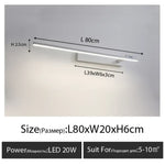 Applique Murale Led Moderne Élégante Et Design. Gauche Blanc L80Cm / Lumière Blanche Chambre