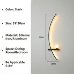 Applique Murale Led Moderne Et Élégante Noir Gauche 55Cm / Blanc Froid (Pas De Rc) Chambre