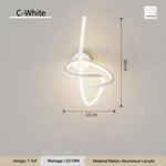 Applique Murale Led Spirale Élégante Design. C Blanc / Lumière Blanche C.a. 220 V-240 V Chambre