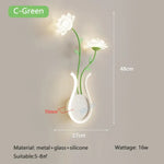 Applique Murale Led Végétale Décorative Design C Vert / Lumière Blanche Chambre