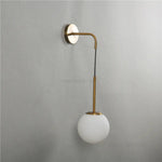 Applique Murale Led Vintage Design Élégant Verre Boule Blanche Comme Le Lait / Diamètre Boule