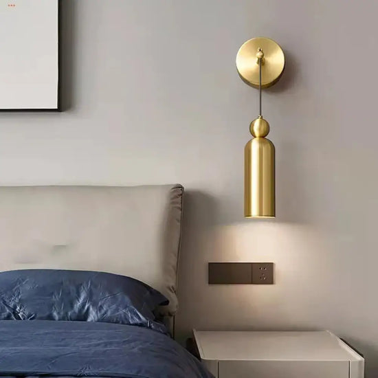 Applique Murale Minimaliste Cuivre Design Contemporain Élégant Chambre