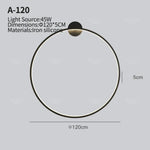 Applique Murale Minimaliste Design Élégant Contemporain Connexion 120Cm-45W / Trichromatique Noir