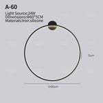 Applique Murale Minimaliste Design Élégant Contemporain Connexion 60Cm-24W / Lumière Chaude Noir