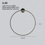 Applique Murale Minimaliste Design Élégant Contemporain Connexion 80Cm-30W / Lumière Chaude Noir