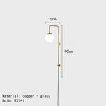 Applique Murale Minimaliste Design Élégant Laiton. 90 Cm / Lumière Chaude 3000K Chambre