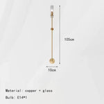 Applique Murale Minimaliste Pour Espace Contemporain Élégant Verre Doré-Transparent / Lumière