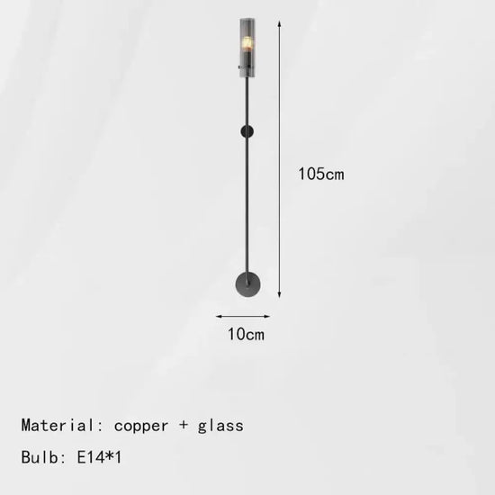 Applique Murale Minimaliste Pour Espace Contemporain Élégant Verre Noir-Gris / Lumière Naturelle