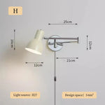 Applique Murale Télescopique Design Flexible Lumineux Élégant H / Interrupteur À Cordon 3