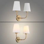 Appliques Murales Doubles Beige en Tissu