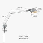 Argent Noir Élégante Lampe Murale Led Design. Applique Chambre