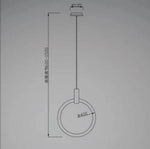 Cercle Éclairé Scandinave Suspension Design 1 Lampe - 40Cm Luminaire Chambre