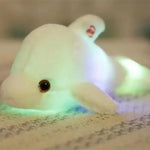 Coussin lumineux en peluche doux en forme de dauphin