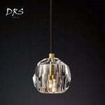 Design Suspension Boule Cristal Moderne Luminaire Chambre