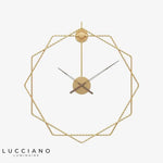 Horloge Murale Hexagone Métal Design A / 50Cm Luminaire Doré