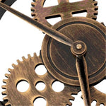 Horloge Murale Métal Vintage Chiffres Luminaire Doré