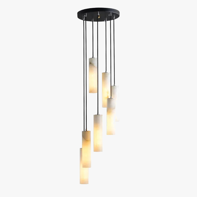 Suspensión lámpara de diseño con cable ajustable y mármol natural