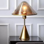Lampe Design Led Socle Conique Doré Luminaire Chambre