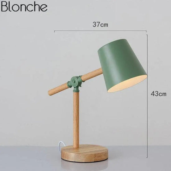Lampe En Bois Ajustable Colorée Vert Luminaire Chambre
