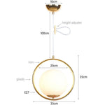 Led Design Suspendu Anneau Or Verre Luxe Luminaire Chambre