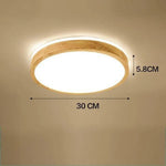 Led En Bois Stylisé Plafonnier Rond - 30Cm Luminaire Chambre
