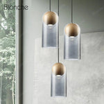 Led Industrielle: Verre Et Bois. Luminaire Cuivre