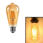 Lot de six ampoules LED dorées à filament Edison E27