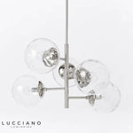 Lustre Bulles Verre Branches Chromées Luminaire Chambre
