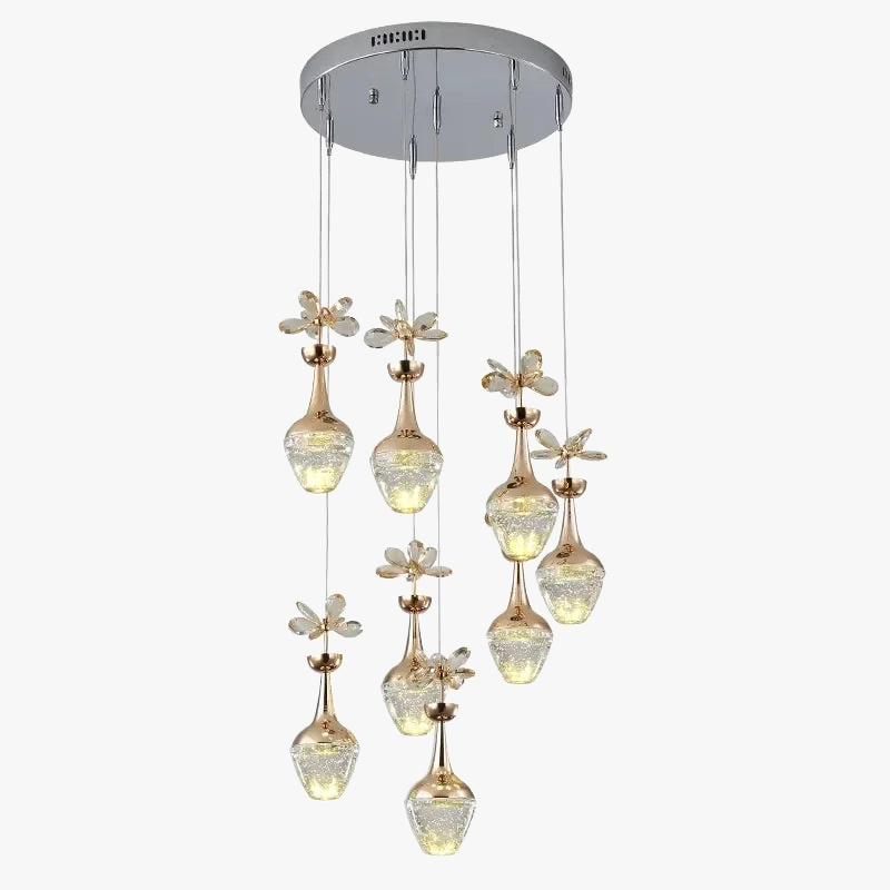 Lámpara colgante de lujo de cristal con LED creativo minimalista