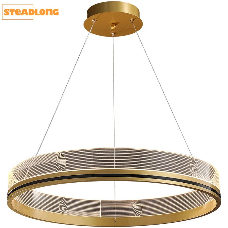lámpara de lujo italiana moderna acrílico anillo luminoso creativa simple