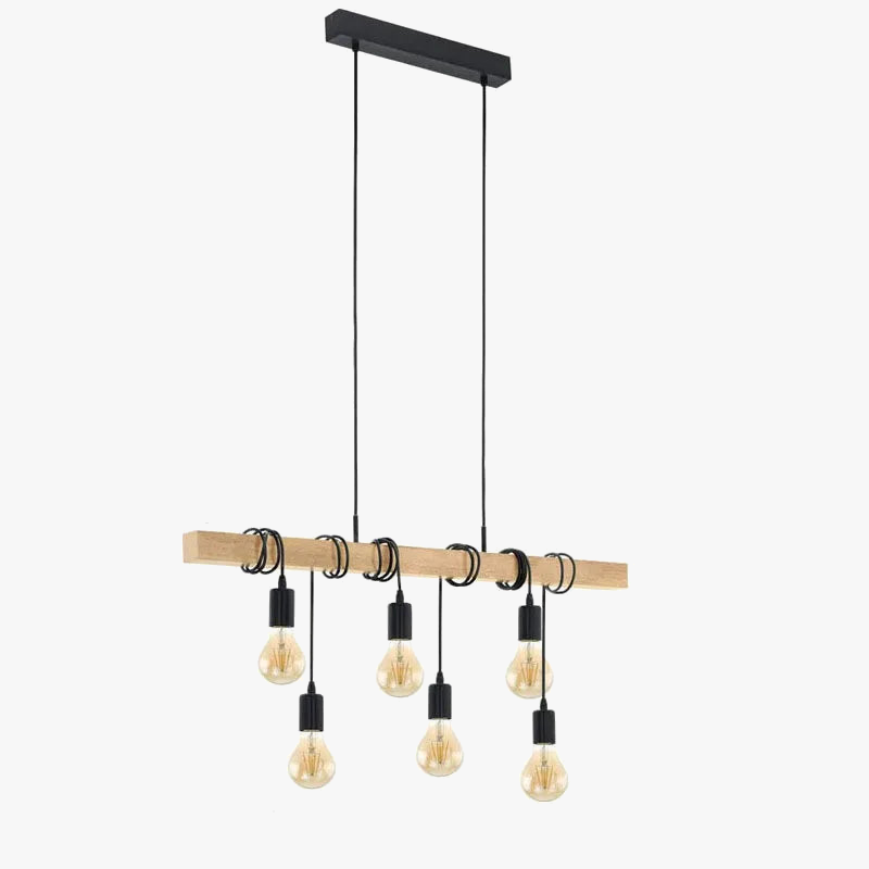 Lámpara industrial madera vintage retro