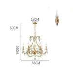 Lustre Doré Led Baroque Cristal 66 X 52Cm / Froide Luminaire Chambre