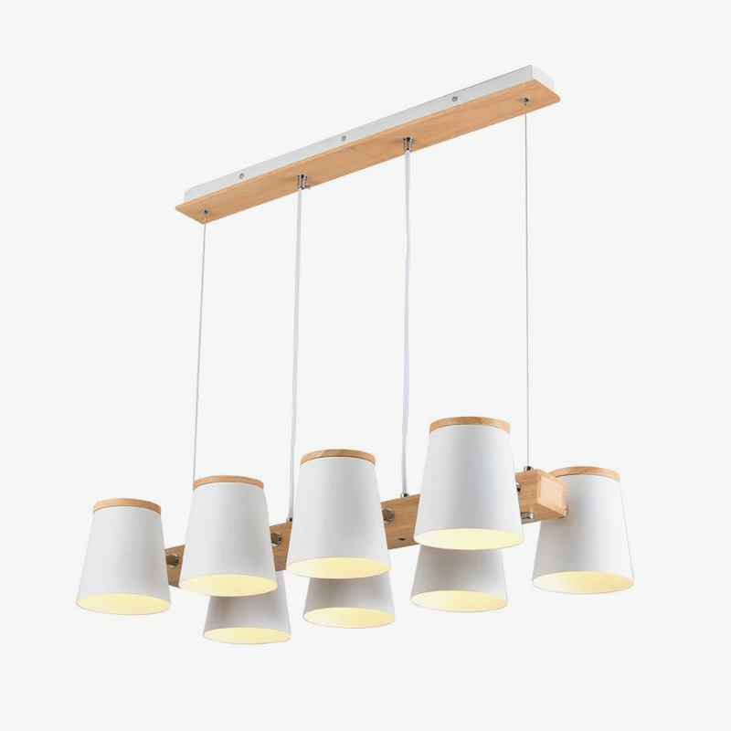 Lámpara de madera con pantalla ajustable