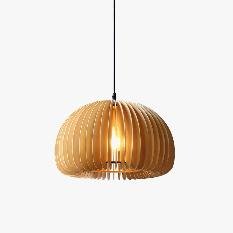 lámpara de techo de madera japonesa estilo nórdico retro calabaza para interior