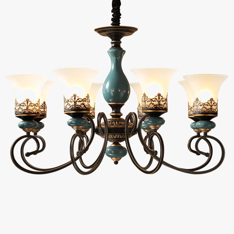 Lámpara de cerámica LED estilo antiguo francés diseño europeo