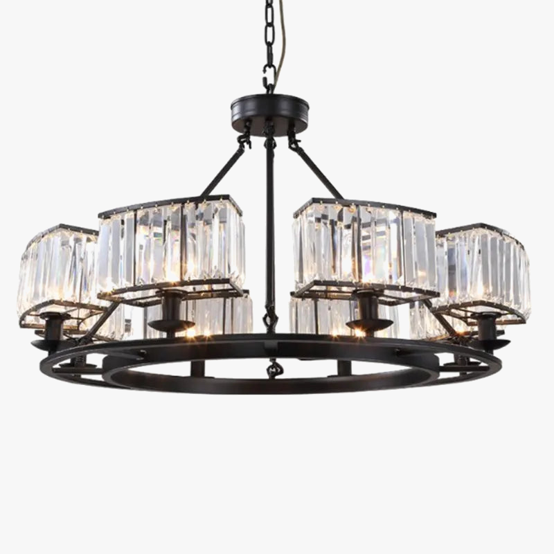Candelabro vintage industrial de cristal