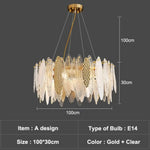 Lustre En Verre Moderne Valentina A - 100Cm Clear / Chaude Luminaire Chambre
