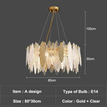 Lustre En Verre Moderne Valentina A - 80Cm Clear / Chaude Luminaire Chambre