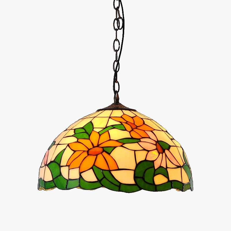 Lustre girasol de vidrio rústico chic