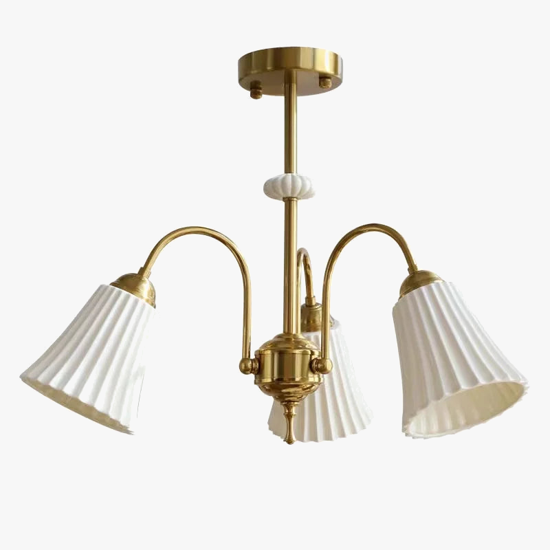 Candelabro de estilo francés retro en cerámica blanca