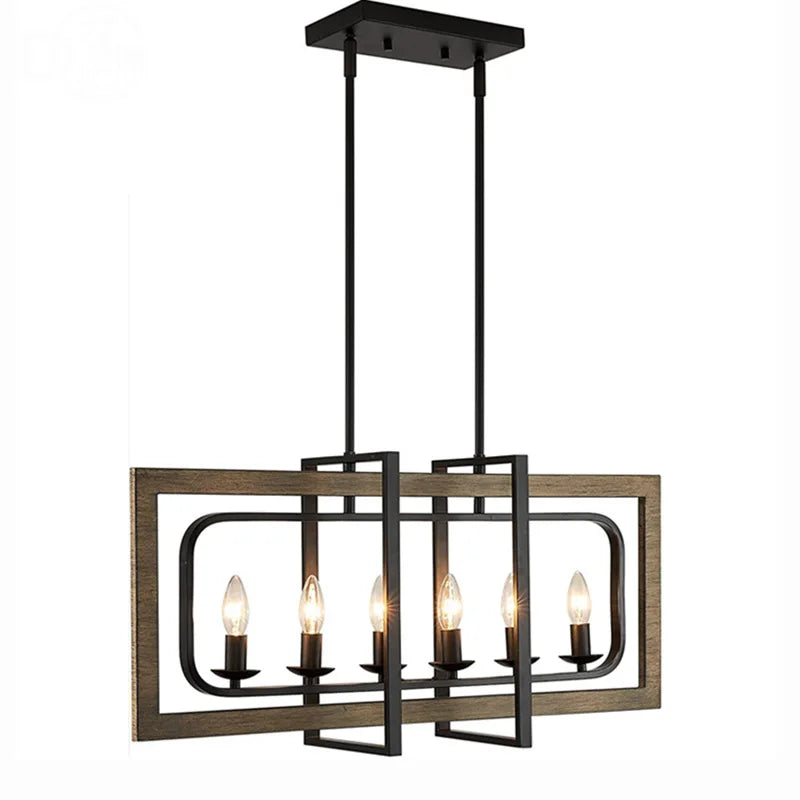 Lámpara Retro Madera Industrial Campestre