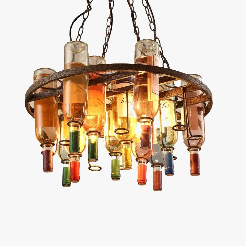 Lámpara vintage de madera y metal