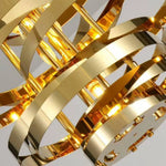Lustre Led Anneaux Doré Tornado Luminaire Chambre